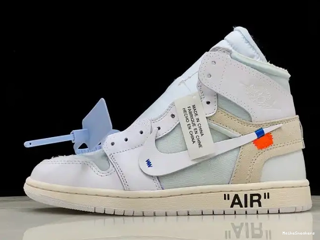 MaikeSneakers Jordan 1 AQ0818-100 White Off-White Retro Air High 0521